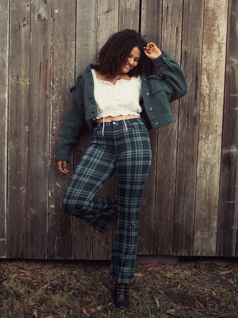 American Eagle Corduroy Plaid Pants